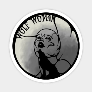 Wolf Woman With Moon Magnet